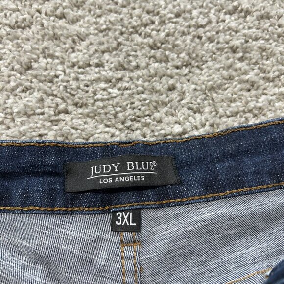 Judy Blue Los Angeles Blue Women Sz 3XL Denim High Rise Distressed Bermuda Short - Picture 7 of 9